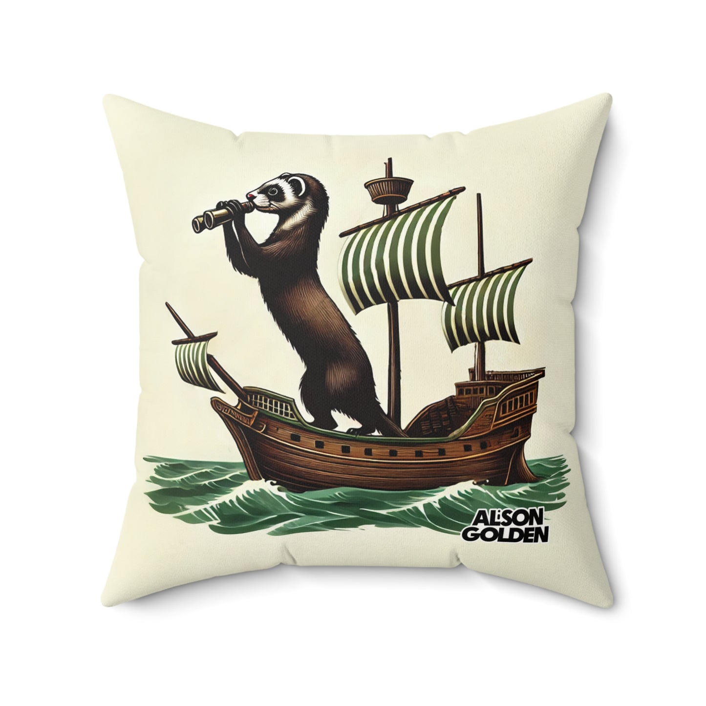 Fo'c'sle & Ferret Faux Suede Pillow