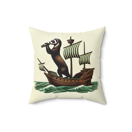 Fo'c'sle & Ferret Faux Suede Pillow