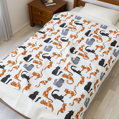 Cozy Cat Plush Blanket - Perfect for Cat Lovers and Home Decor