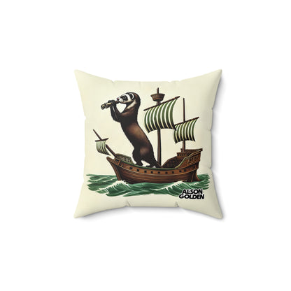 Fo'c'sle & Ferret Faux Suede Pillow