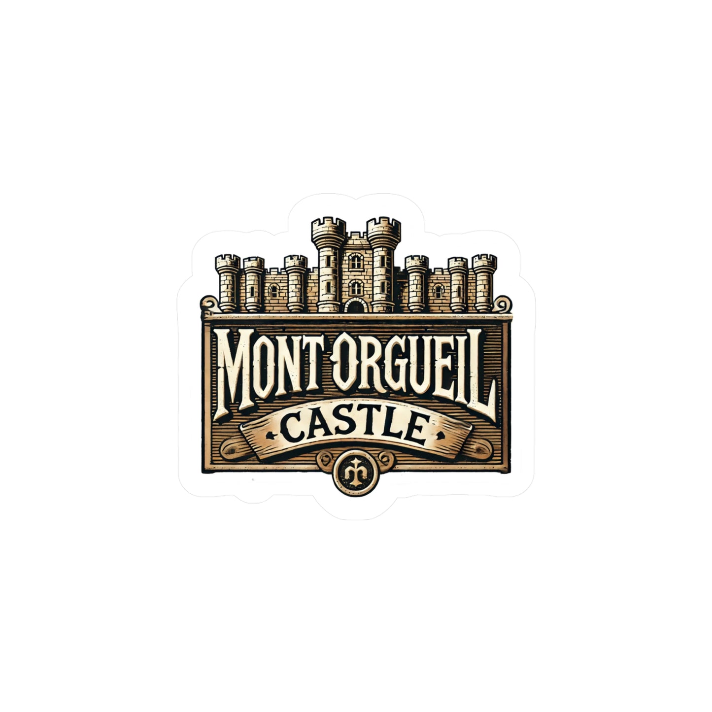 Mont Orgueil Castle Sticker (Kiss-Cut Vinyl)