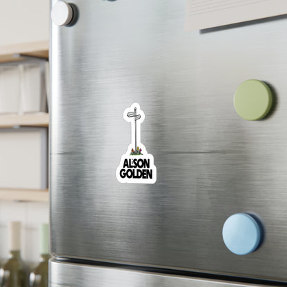 Alison Golden Village Signpost Sticker (Kiss-Cut Vinyl)