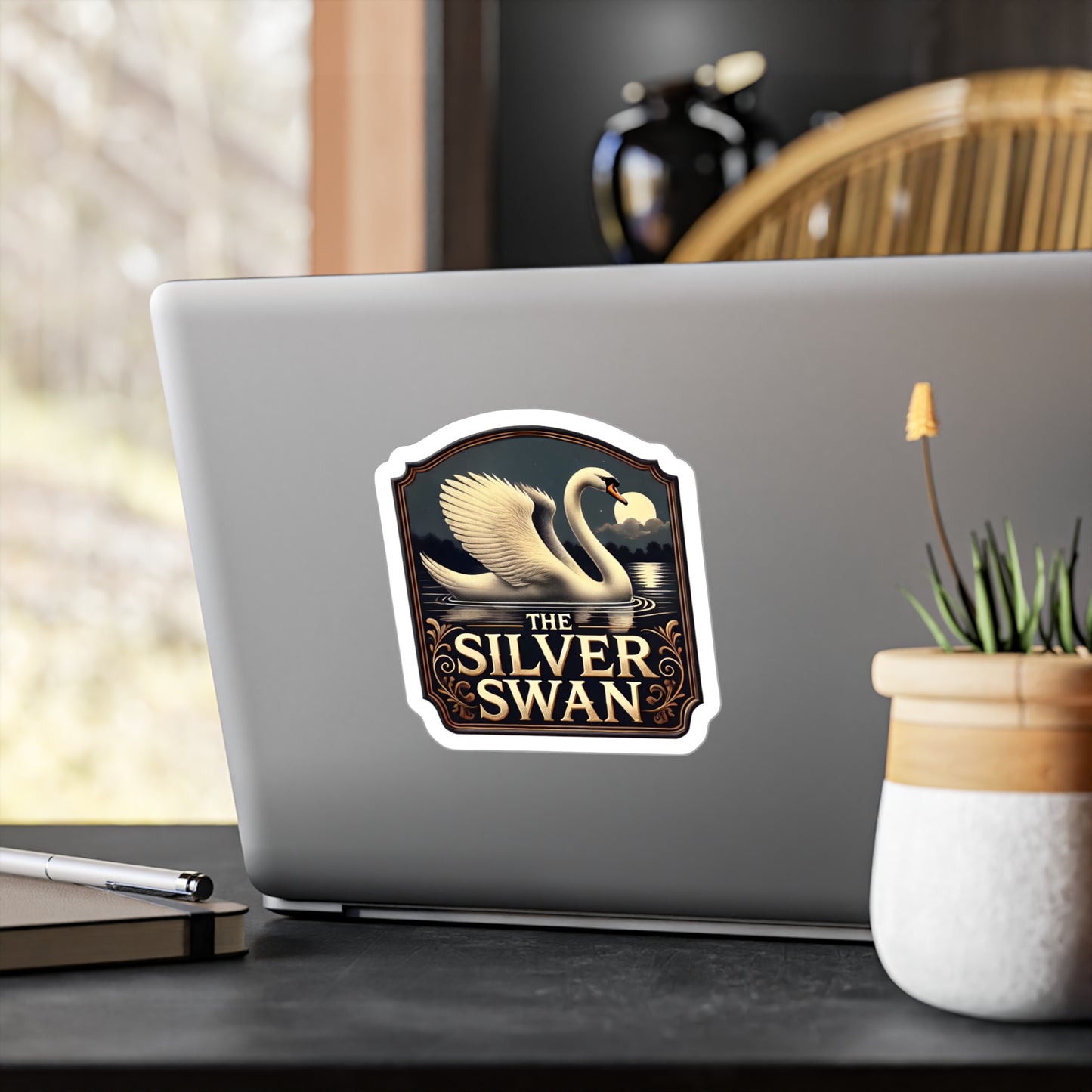 Reverend Annabelle Dixon Silver Swan Pub Sticker (Kiss-Cut Vinyl)