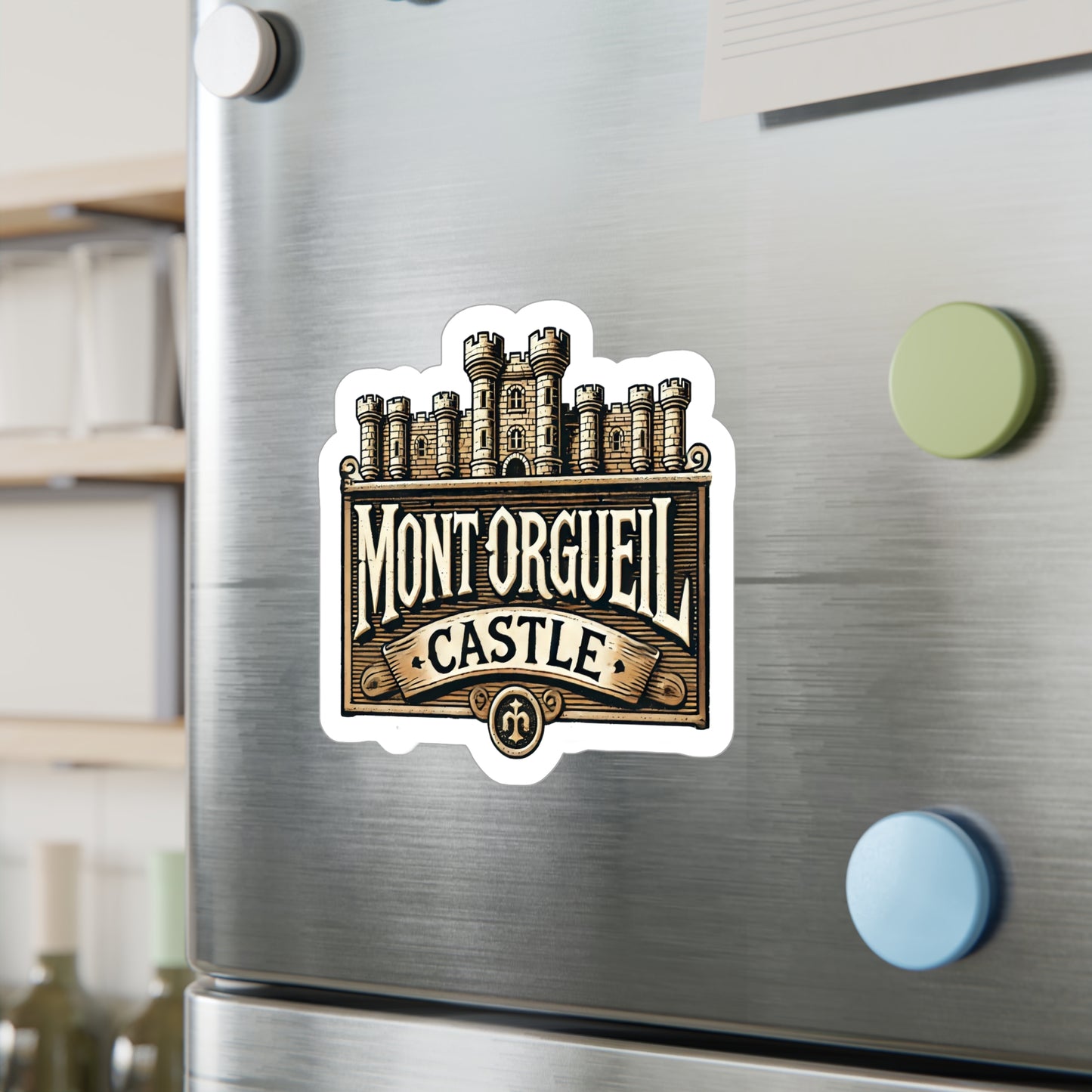 Mont Orgueil Castle Sticker (Kiss-Cut Vinyl)