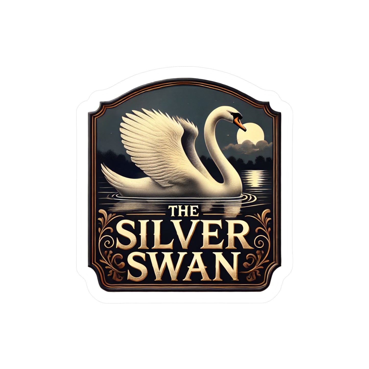 Reverend Annabelle Dixon Silver Swan Pub Sticker (Kiss-Cut Vinyl)
