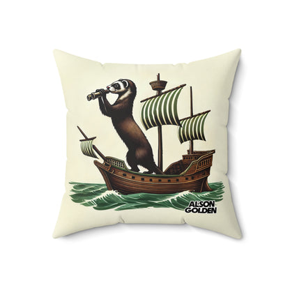 Fo'c'sle & Ferret Faux Suede Pillow