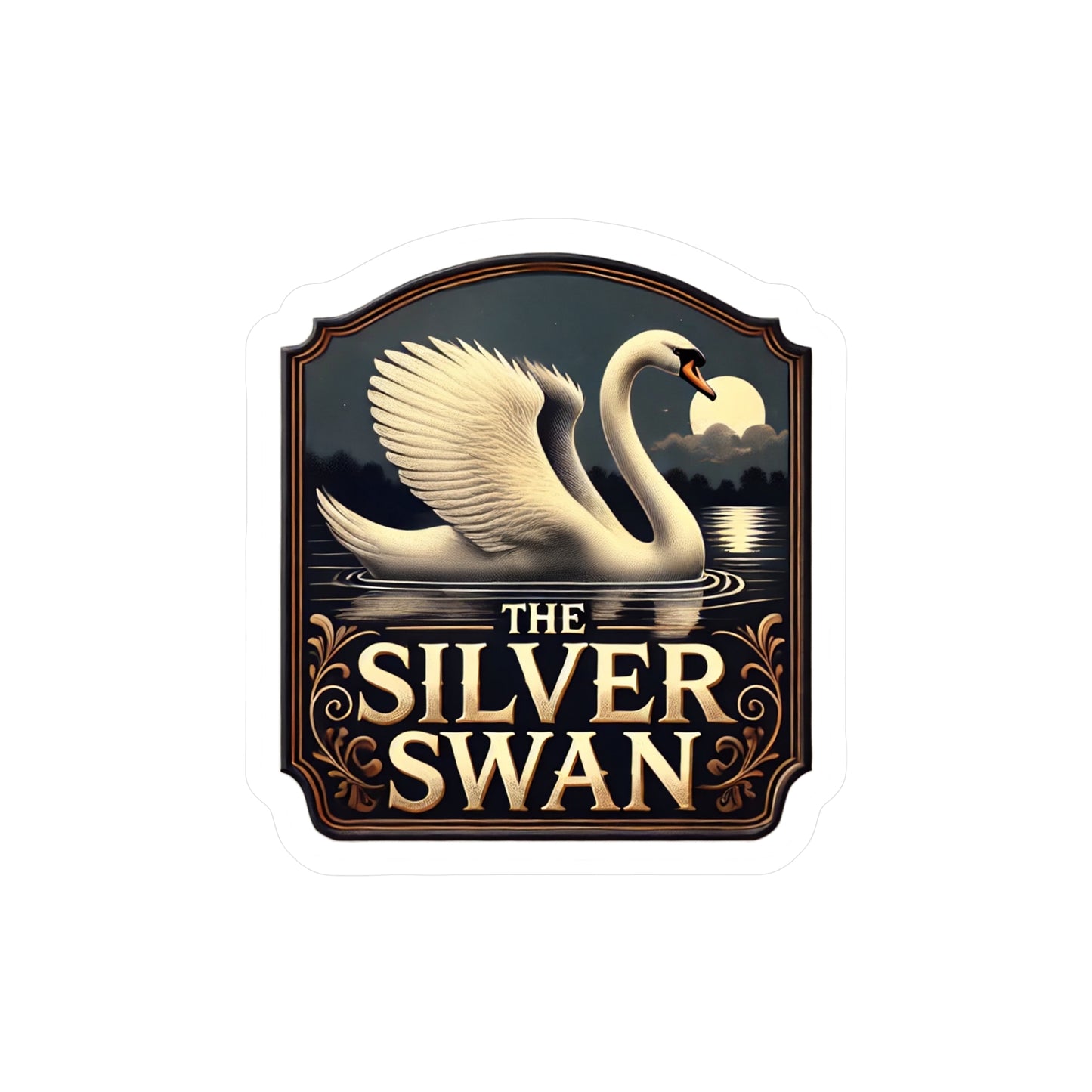 Reverend Annabelle Dixon Silver Swan Pub Sticker (Kiss-Cut Vinyl)