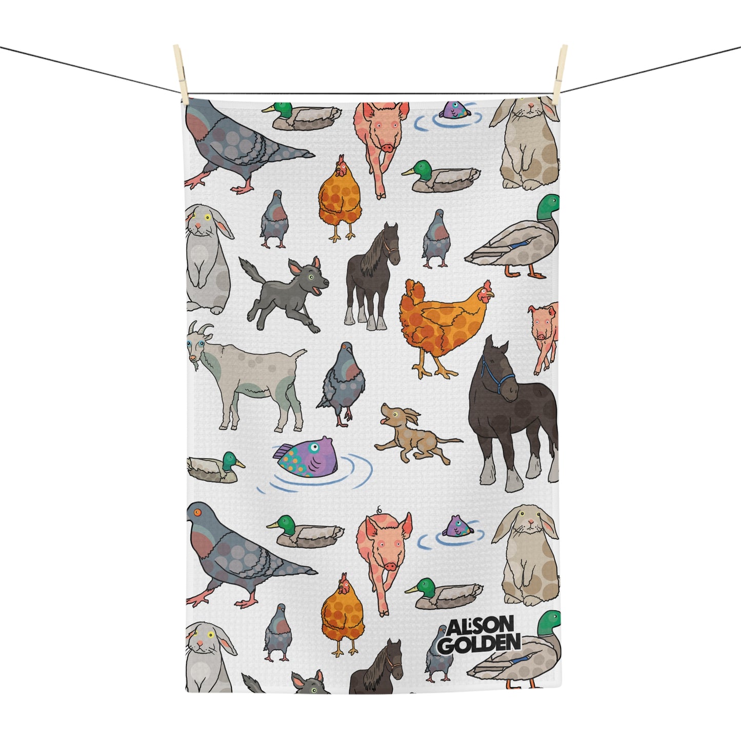 Reverend Annabelle Dixon Animals Print Tea Towel