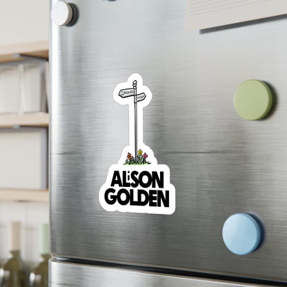 Alison Golden Village Signpost Sticker (Kiss-Cut Vinyl)