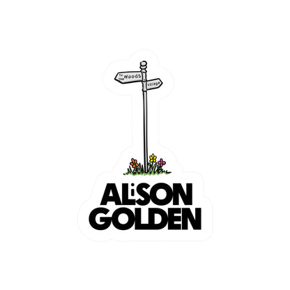 Alison Golden Village Signpost Sticker (Kiss-Cut Vinyl)