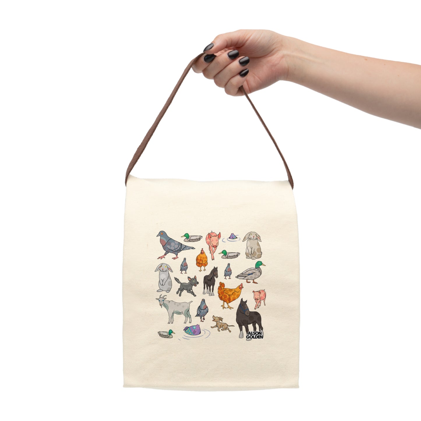 Reverend Annabelle Dixon Animals Print Canvas Lunch Bag