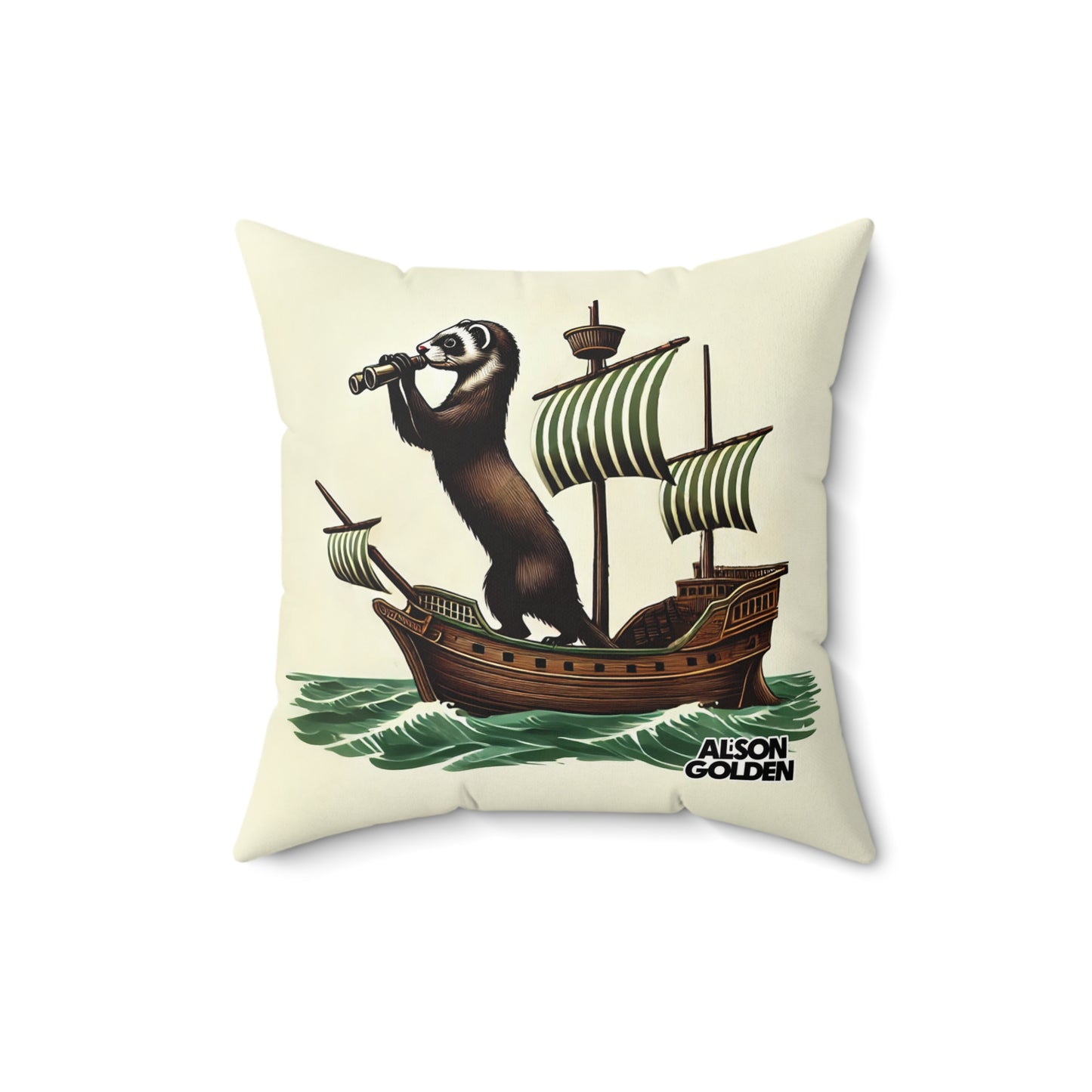 Fo'c'sle & Ferret Faux Suede Pillow