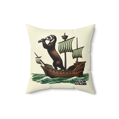 Fo'c'sle & Ferret Faux Suede Pillow