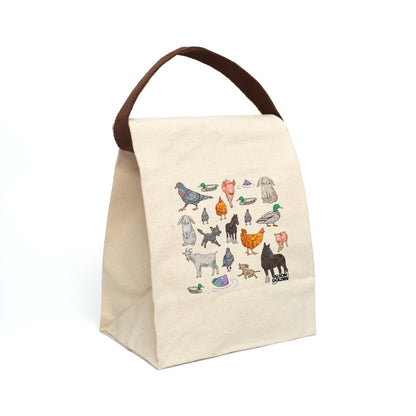 Reverend Annabelle Dixon Animals Print Canvas Lunch Bag