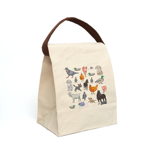 Reverend Annabelle Dixon Animals Print Canvas Lunch Bag