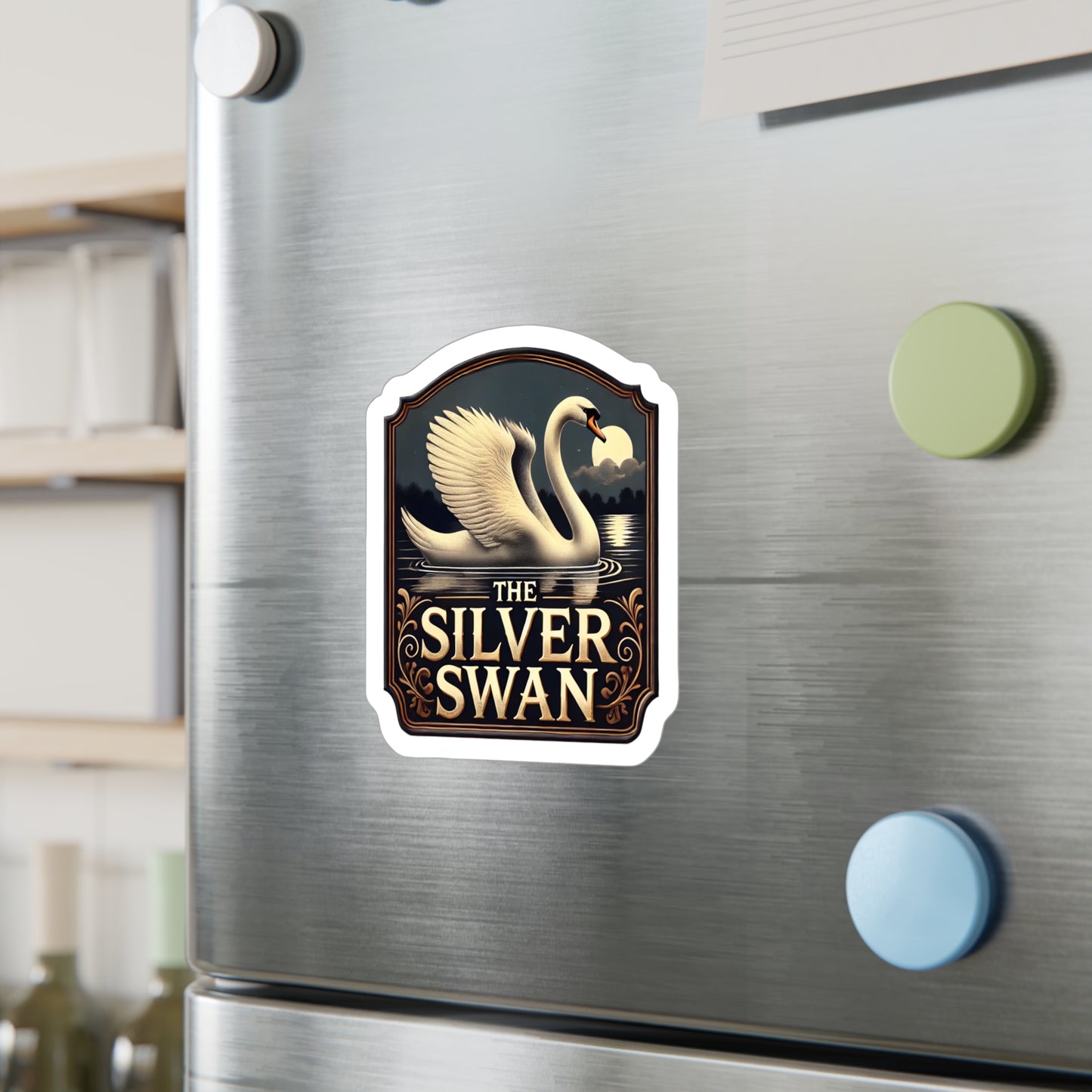 Reverend Annabelle Dixon Silver Swan Pub Sticker (Kiss-Cut Vinyl)