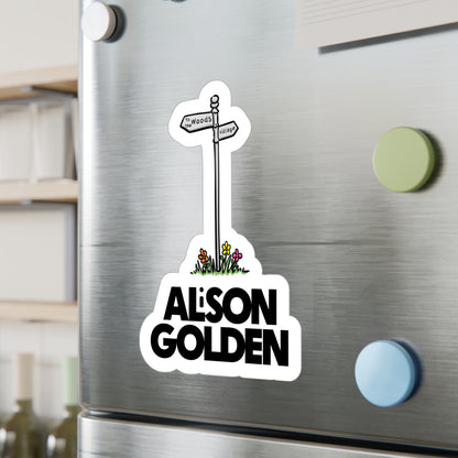 Alison Golden Village Signpost Sticker (Kiss-Cut Vinyl)