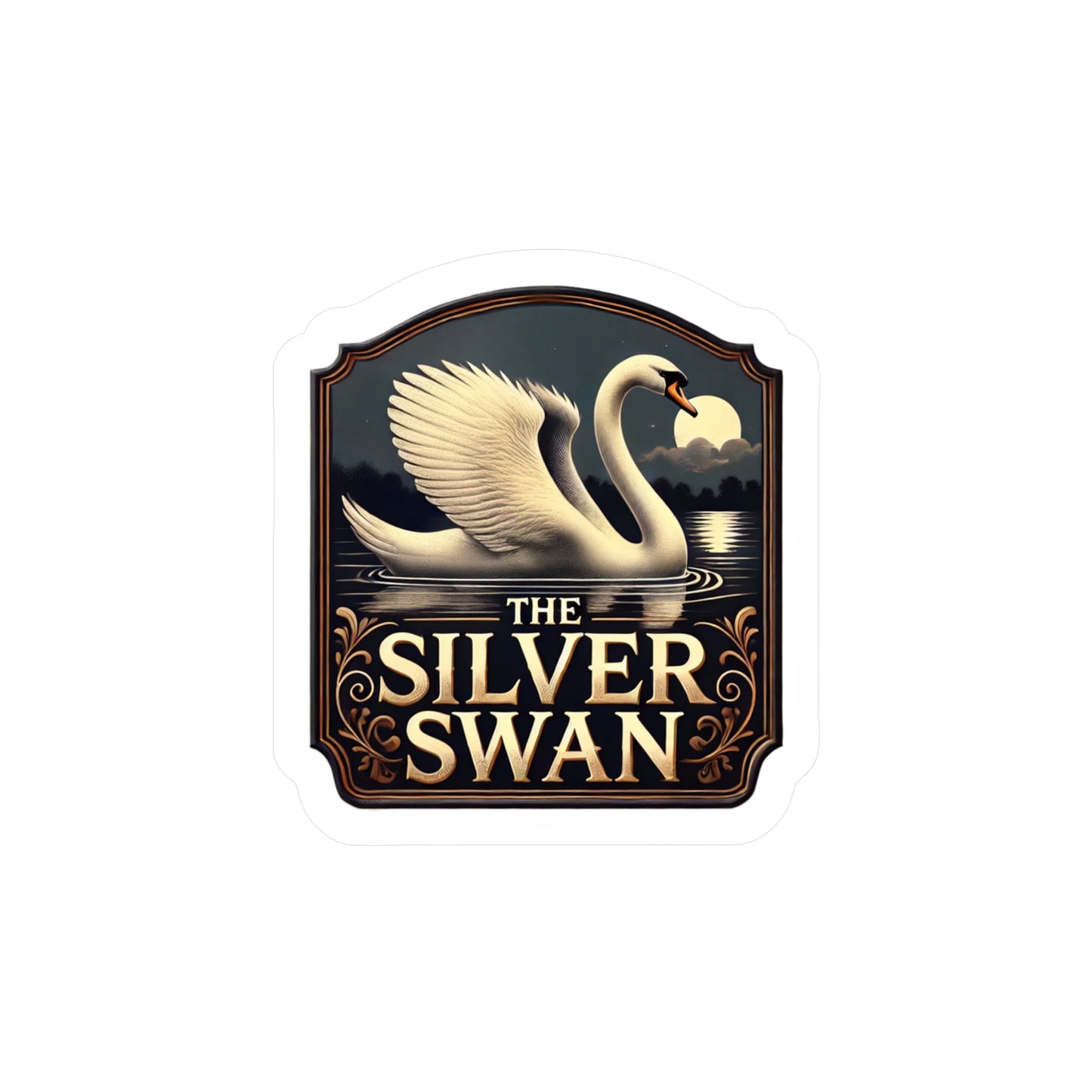 Reverend Annabelle Dixon Silver Swan Pub Sticker (Kiss-Cut Vinyl)