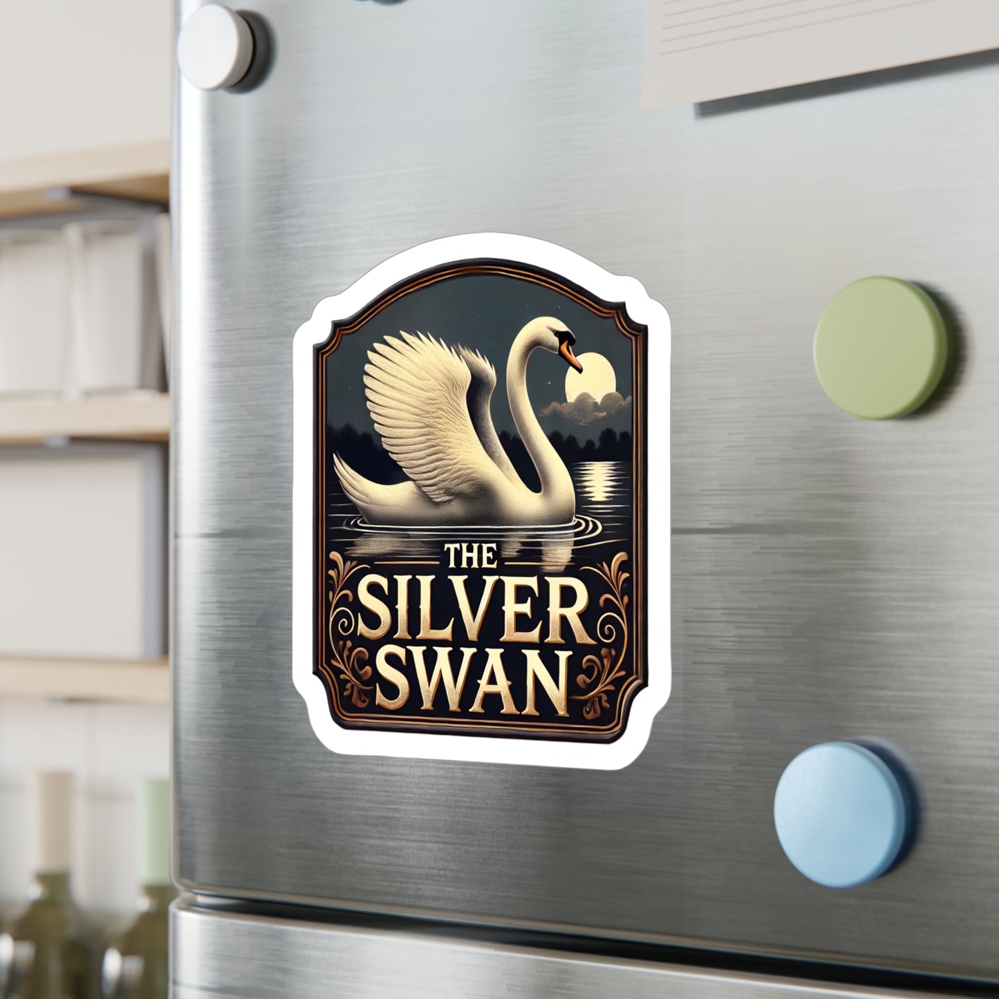 Reverend Annabelle Dixon Silver Swan Pub Sticker (Kiss-Cut Vinyl)