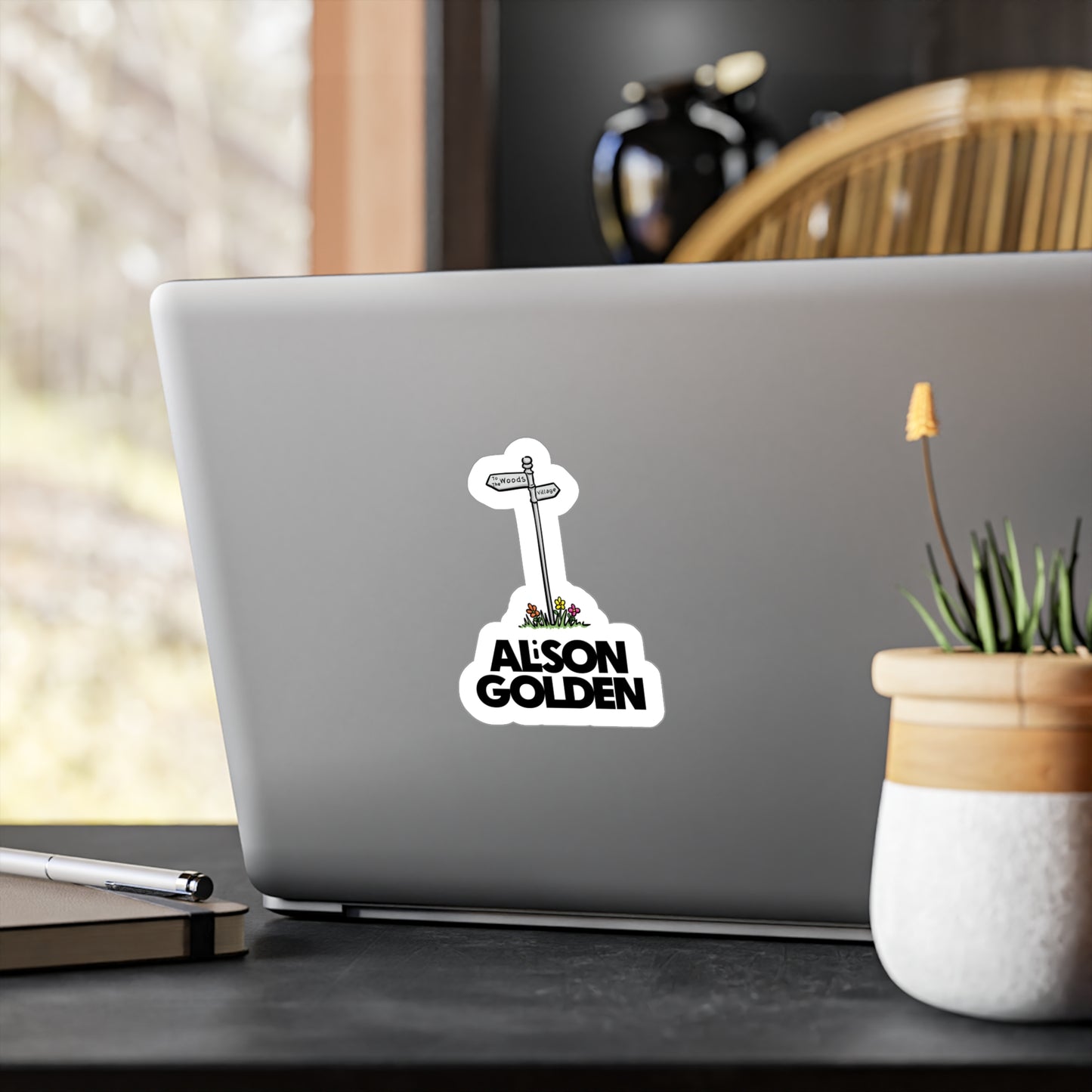 Alison Golden Village Signpost Sticker (Kiss-Cut Vinyl)