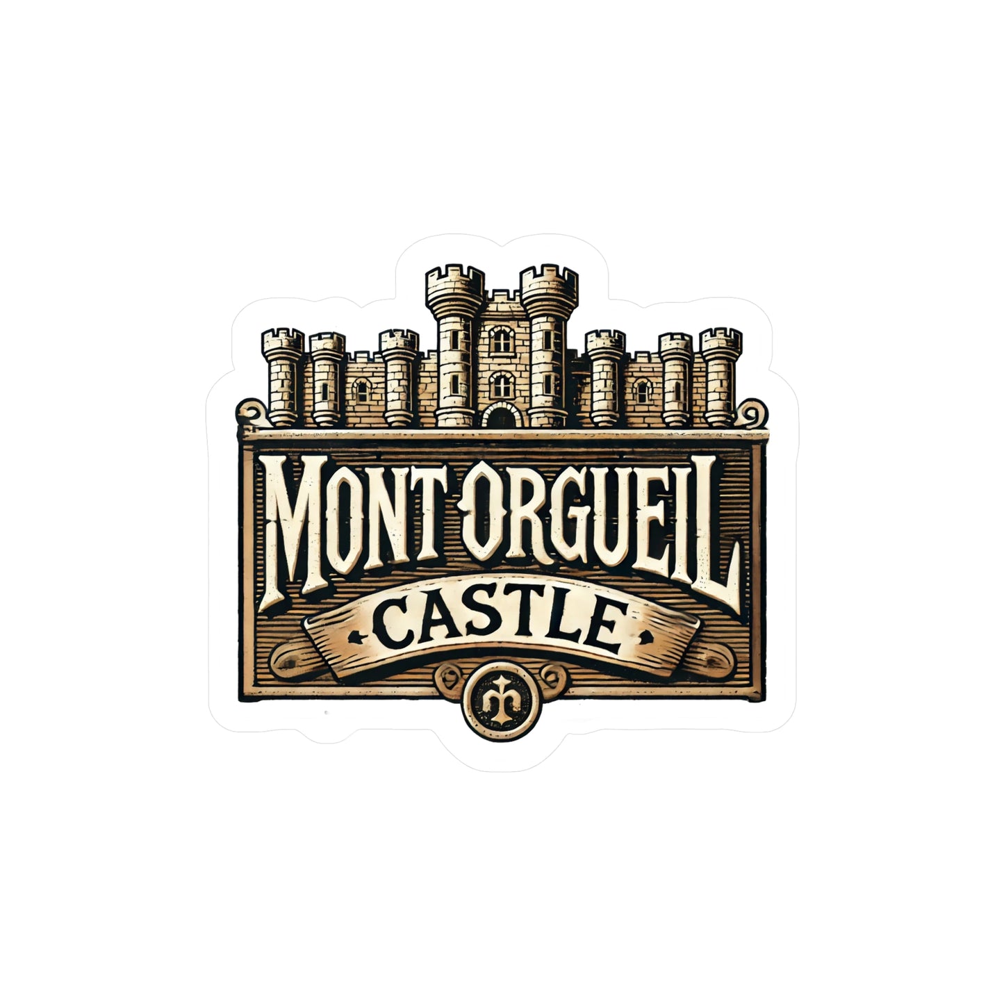 Mont Orgueil Castle Sticker (Kiss-Cut Vinyl)