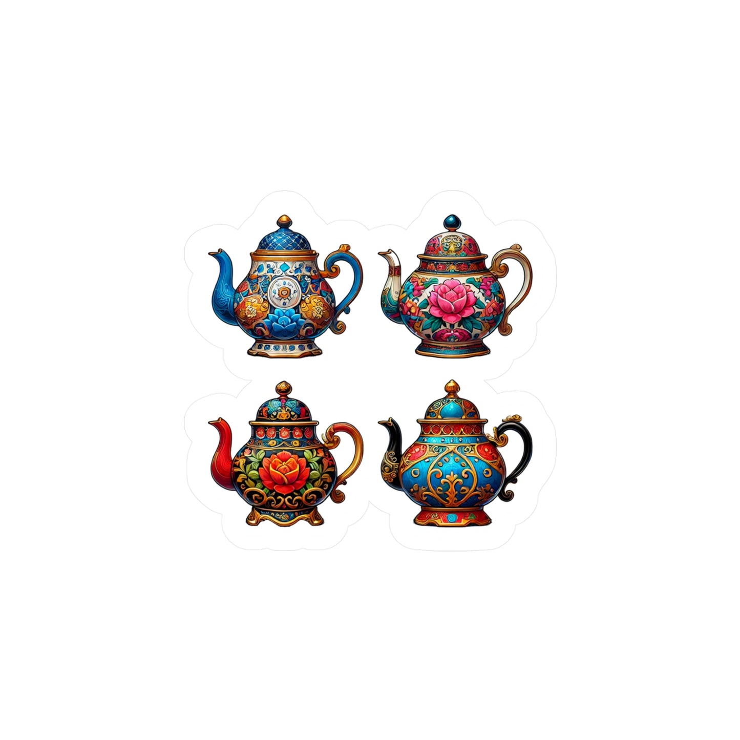 Inspector Graham Four Teapots Sticker (Kiss-Cut Vinyl)