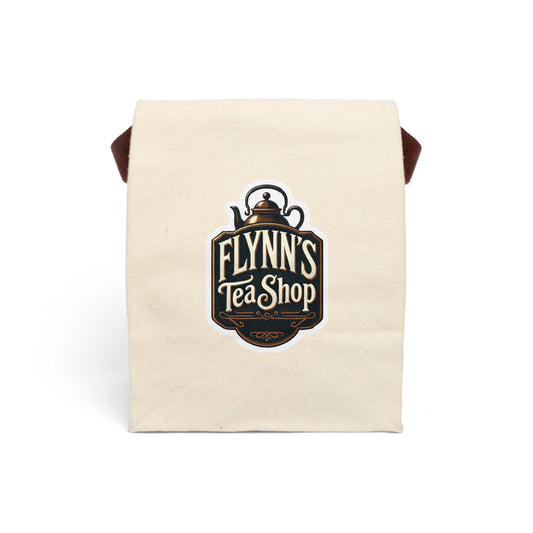 Reverend Annabelle Dixon Flynn's Tea Shop Print Canvas Lunch Bag with Strap