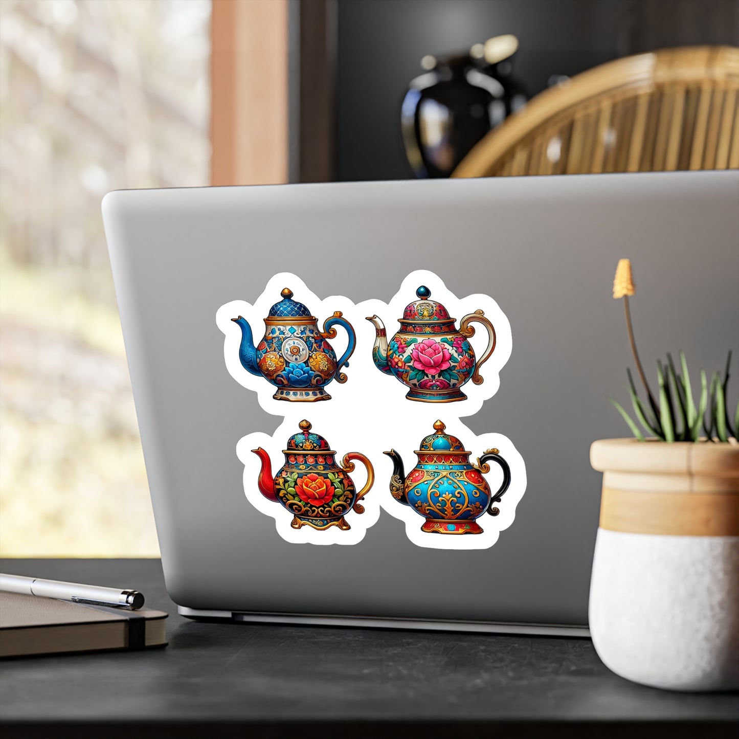Inspector Graham Four Teapots Sticker (Kiss-Cut Vinyl)